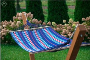 Hamak ogrodowy z drążkiem rozporowym 270X100