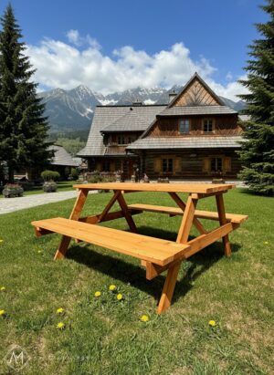 Meble Ogrodowe CHILLOUT!  Zintegrowany zestaw STÓŁ i 2 ŁAWKI 150 i 170cm