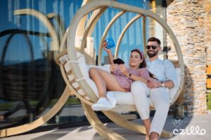 Fotel wiszący DWUOSOBOWY SWING POD XL CZILLO. Kompletny zestaw Stojak Fotel i wygodna Poducha